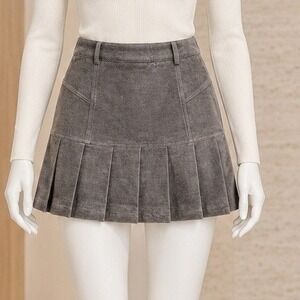 Allison New York Womens Maddix Skirt Charcoal Gray Pleated Chenille Mini Size M